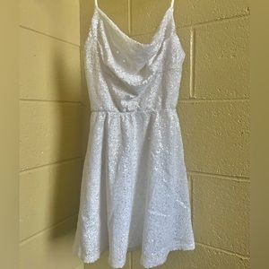 Lucy in the sky White Sequin mini dress. Size S.